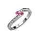 3 - Orane Pink Sapphire and Rhodolite Garnet with Side Diamonds Bypass Ring 