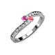 3 - Orane Pink Sapphire and Pink Tourmaline with Side Diamonds Bypass Ring 