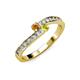 3 - Orane Citrine and Yellow Diamond with Side Diamonds Bypass Ring 