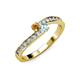 3 - Orane Citrine and Aquamarine with Side Diamonds Bypass Ring 