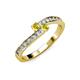 3 - Orane Yellow Sapphire and Yellow Diamond with Side Diamonds Bypass Ring 
