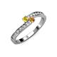3 - Orane Yellow Sapphire and Citrine with Side Diamonds Bypass Ring 