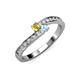 3 - Orane Yellow Sapphire and Aquamarine with Side Diamonds Bypass Ring 