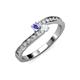 3 - Orane Tanzanite and White Sapphire with Side Diamonds Bypass Ring 