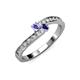 3 - Orane Tanzanite and Iolite with Side Diamonds Bypass Ring 