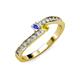 3 - Orane Tanzanite and Yellow Sapphire with Side Diamonds Bypass Ring 