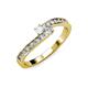 3 - Orane White Sapphire and Diamond with Side Diamonds Bypass Ring 