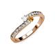 3 - Orane White Sapphire and Citrine with Side Diamonds Bypass Ring 