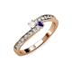 3 - Orane White Sapphire and Iolite with Side Diamonds Bypass Ring 