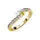 3 - Orane White and Yellow Sapphire with Side Diamonds Bypass Ring 