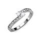 3 - Orane White Sapphire with Side Diamonds Bypass Ring 