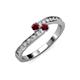 3 - Orane Ruby with Side Diamonds Bypass Ring 