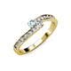 3 - Orane Aquamarine and Diamond with Side Diamonds Bypass Ring 