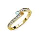 3 - Orane Aquamarine and Citrine with Side Diamonds Bypass Ring 