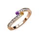3 - Orane Amethyst and Citrine with Side Diamonds Bypass Ring 