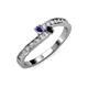 3 - Orane Iolite and Black Diamond with Side Diamonds Bypass Ring 