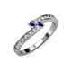 3 - Orane Iolite with Side Diamonds Bypass Ring 