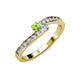 3 - Orane Peridot and Diamond with Side Diamonds Bypass Ring 