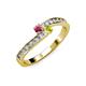 3 - Orane Rhodolite Garnet and Yellow Diamond with Side Diamonds Bypass Ring 