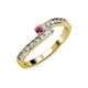 3 - Orane Rhodolite Garnet and Diamond with Side Diamonds Bypass Ring 