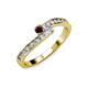 3 - Orane Red Garnet and Diamond with Side Diamonds Bypass Ring 