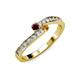 3 - Orane Red Garnet and Citrine with Side Diamonds Bypass Ring 