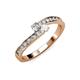 3 - Orane Diamond and White Sapphire with Side Diamonds Bypass Ring 