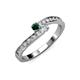 3 - Orane Emerald and Diamond with Side Diamonds Bypass Ring 