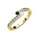 3 - Orane Emerald and White Sapphire with Side Diamonds Bypass Ring 