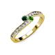 3 - Orane Emerald and Green Garnet with Side Diamonds Bypass Ring 