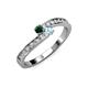 3 - Orane Emerald and Aquamarine with Side Diamonds Bypass Ring 