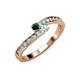 3 - Orane Emerald and Aquamarine with Side Diamonds Bypass Ring 