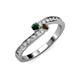 3 - Orane Emerald and Smoky Quartz with Side Diamonds Bypass Ring 