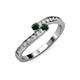 3 - Orane Emerald with Side Diamonds Bypass Ring 