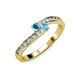 3 - Orane London Blue Topaz and Blue Topaz with Side Diamonds Bypass Ring 