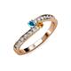 3 - Orane London Blue Topaz and Citrine with Side Diamonds Bypass Ring 
