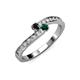 3 - Orane Black Diamond and Emerald with Side Diamonds Bypass Ring 
