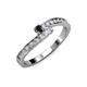 3 - Orane Black and White Diamond with Side Diamonds Bypass Ring 