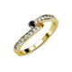 3 - Orane Black Diamond and Citrine with Side Diamonds Bypass Ring 