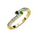 3 - Orane Black Diamond and Green Garnet with Side Diamonds Bypass Ring 
