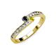 3 - Orane Black Diamond and Yellow Sapphire with Side Diamonds Bypass Ring 