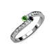 3 - Orane Green Garnet and Black Diamond with Side Diamonds Bypass Ring 