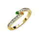 3 - Orane Green Garnet and Citrine with Side Diamonds Bypass Ring 