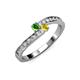 3 - Orane Green Garnet and Yellow Sapphire with Side Diamonds Bypass Ring 