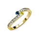 3 - Orane Blue and Yellow Diamond with Side Diamonds Bypass Ring 