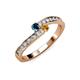 3 - Orane Blue Diamond and Citrine with Side Diamonds Bypass Ring 