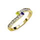 3 - Orane Yellow Diamond and Iolite with Side Diamonds Bypass Ring 