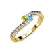 3 - Orane Yellow Diamond and Blue Topaz with Side Diamonds Bypass Ring 