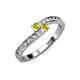 3 - Orane Yellow Diamond and Yellow Sapphire with Side Diamonds Bypass Ring 