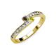 3 - Orane Smoky Quartz and Yellow Diamond with Side Diamonds Bypass Ring 